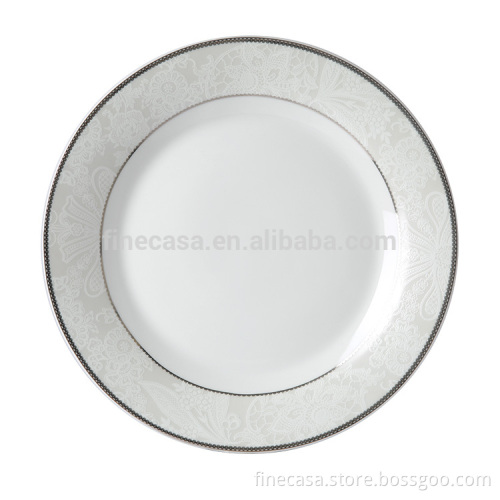 10.5 Inches Luxury Fine White Porcelain Wholesale Bulk White Dinner Plate